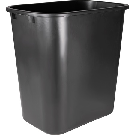 Sparco 28 qt. Rectangular Trash Can, Black, Polyethylene 02160CT